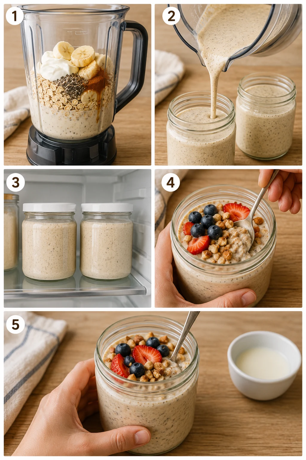 blended overnight oats step by step blended overnight oats step by step
