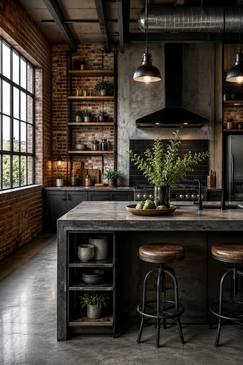 Industrial Loft Kitchen with Urban Character — bloxburg kitchen ideas