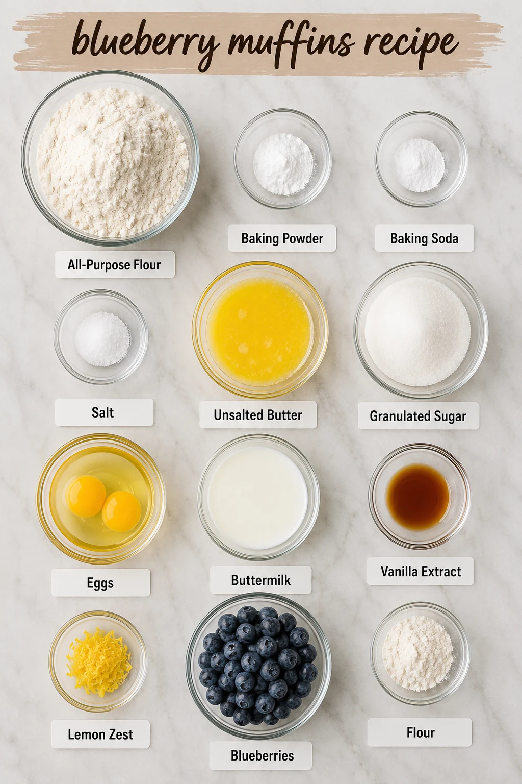 blueberry muffins recipe ingredients