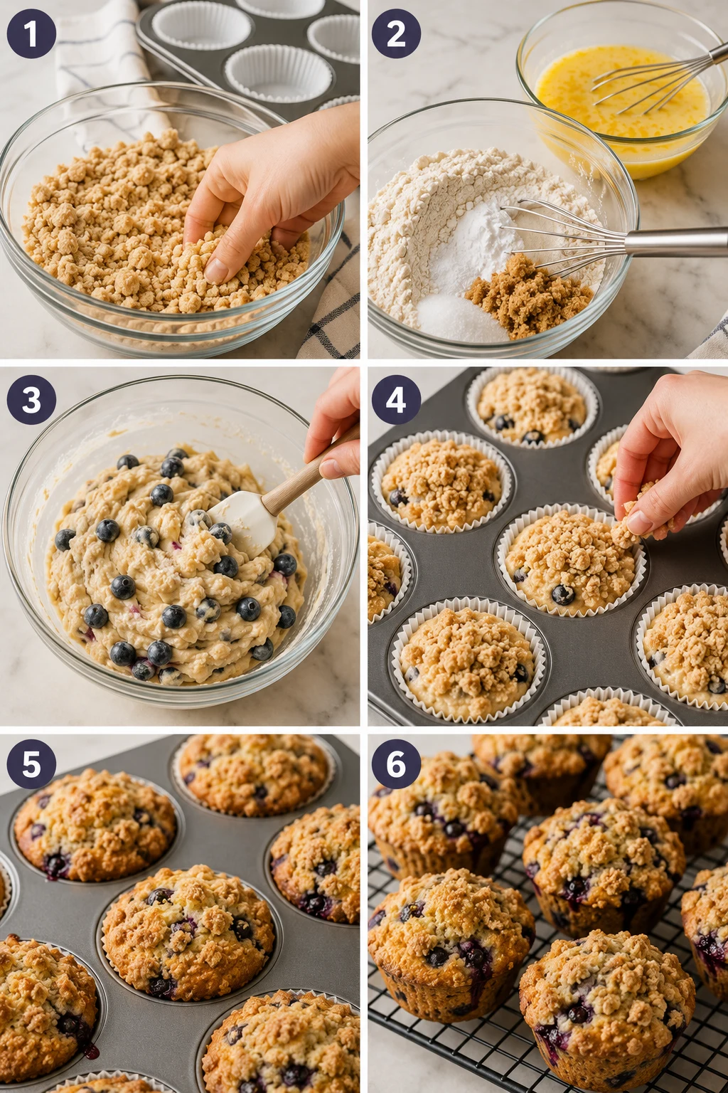 blueberry muffins streusel step by step blueberry muffins streusel step by step