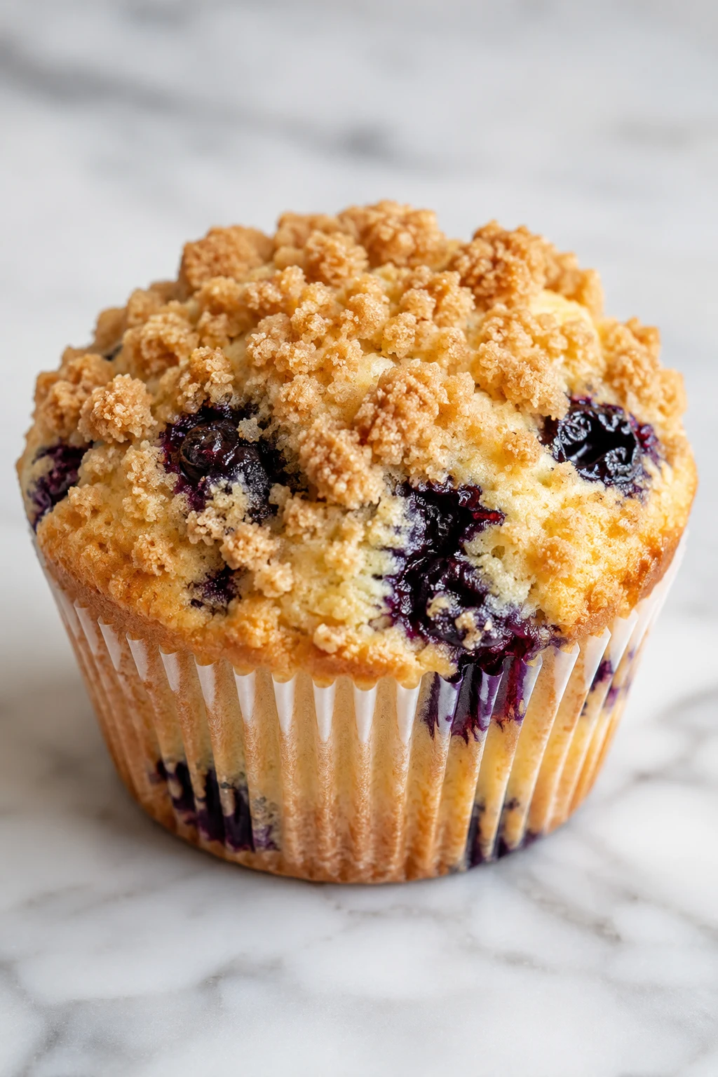 Blueberry muffins with crumble topping recipe — easy step-by-step dish