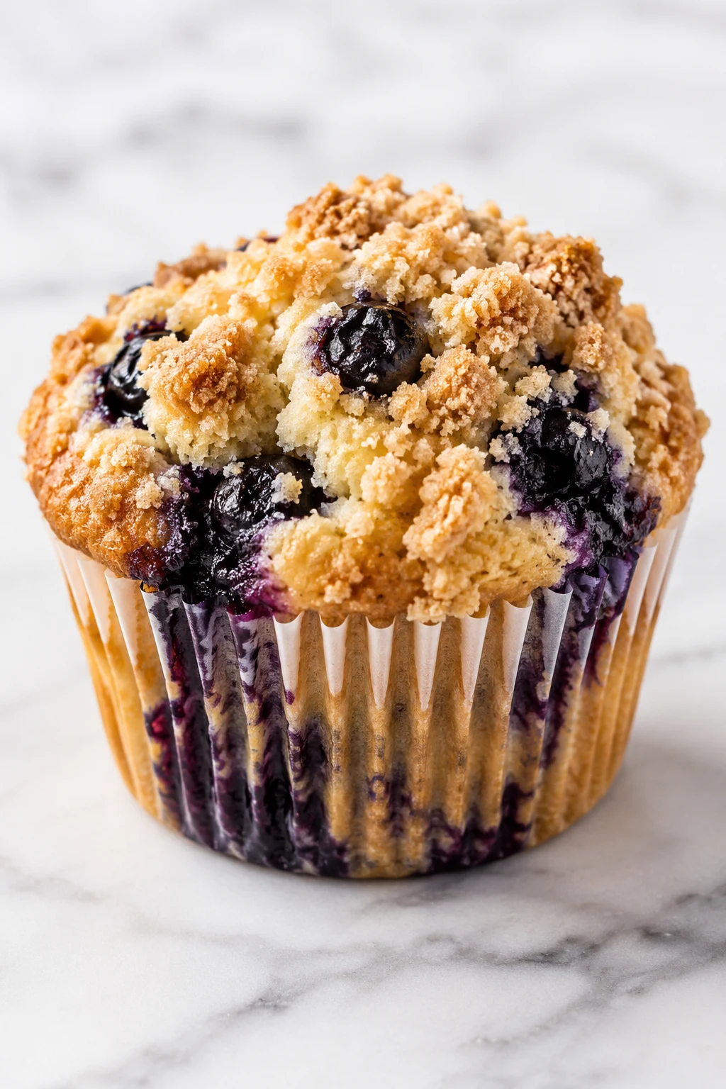 Blueberry muffins with streusel
