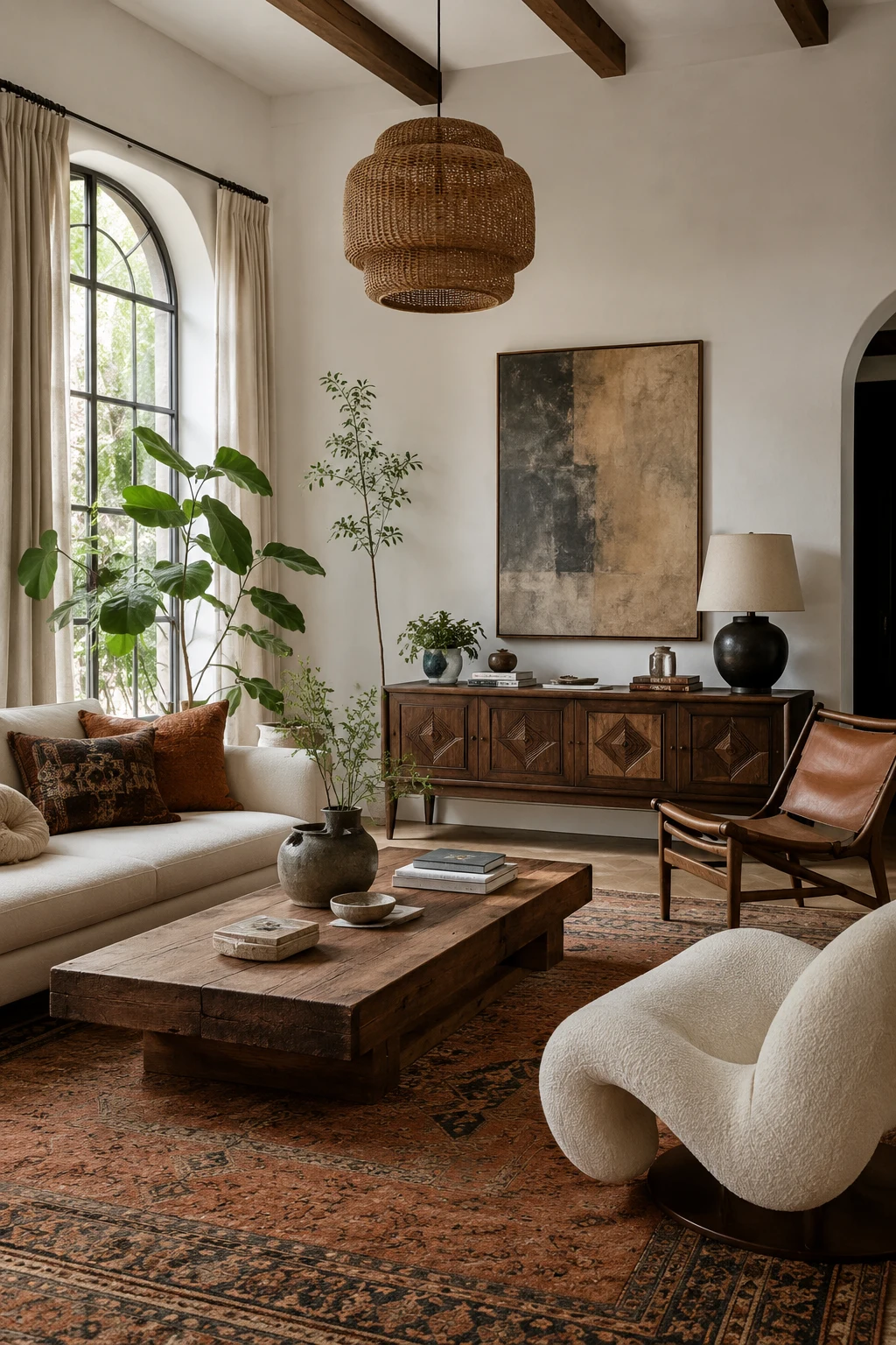 Mix Vintage Furniture with Modern Pieces — boho living room inspiration