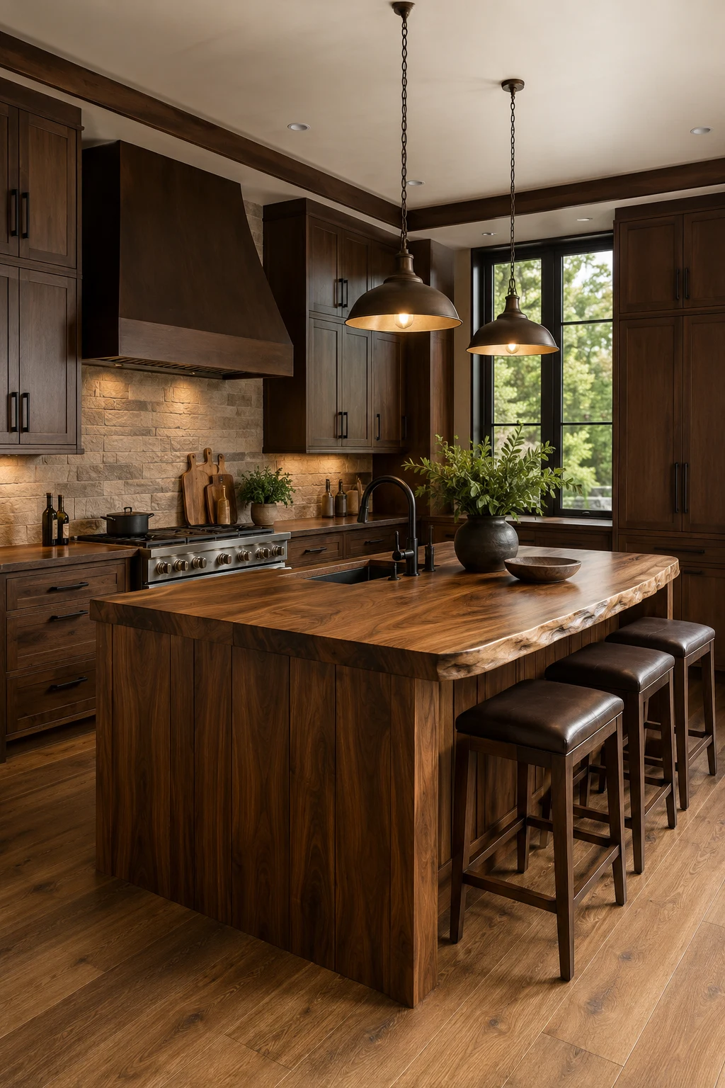 Brown Kitchen Ideas Featuring a Statement Wood Island — brown kitchen ideas