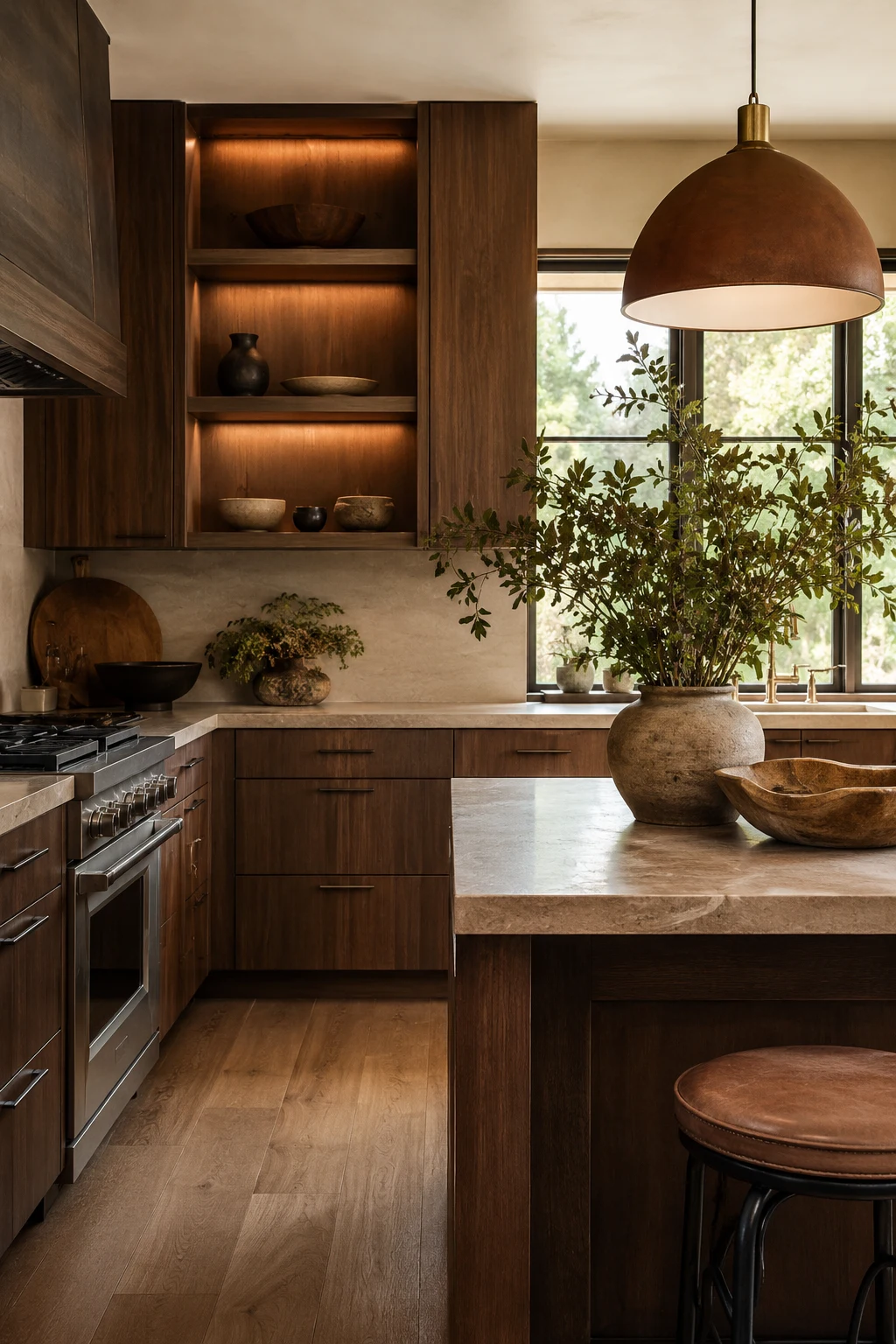 Layer Different Brown Tones for Depth — brown kitchen ideas