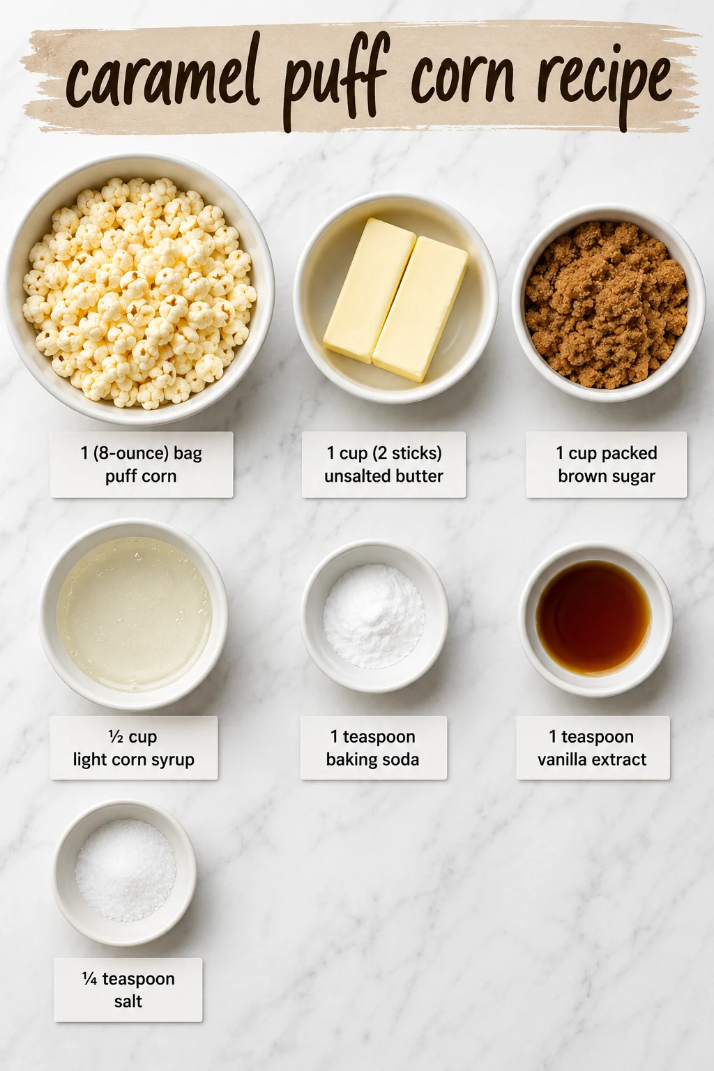 caramel puff corn recipe ingredients