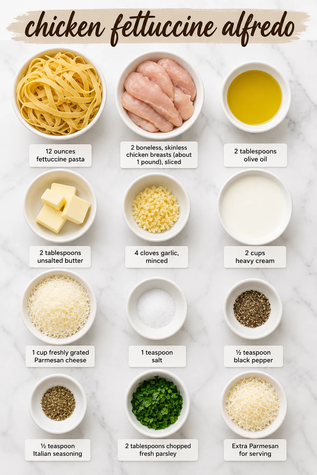 chicken fettuccine alfredo ingredients