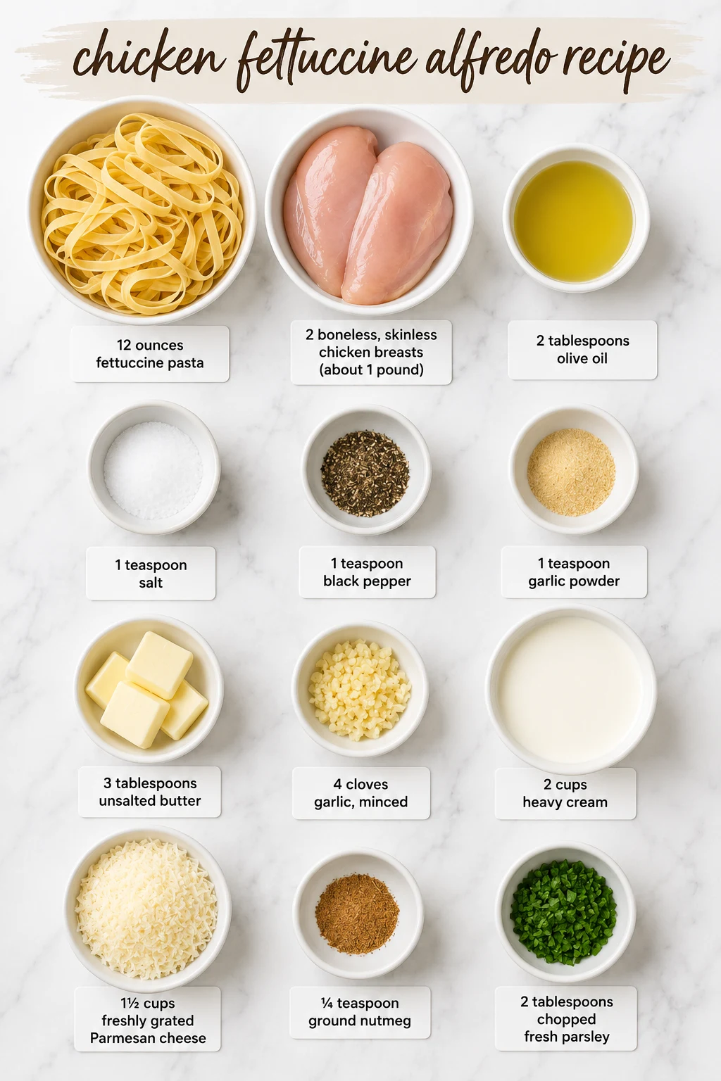 chicken fettuccine alfredo recipe ingredients