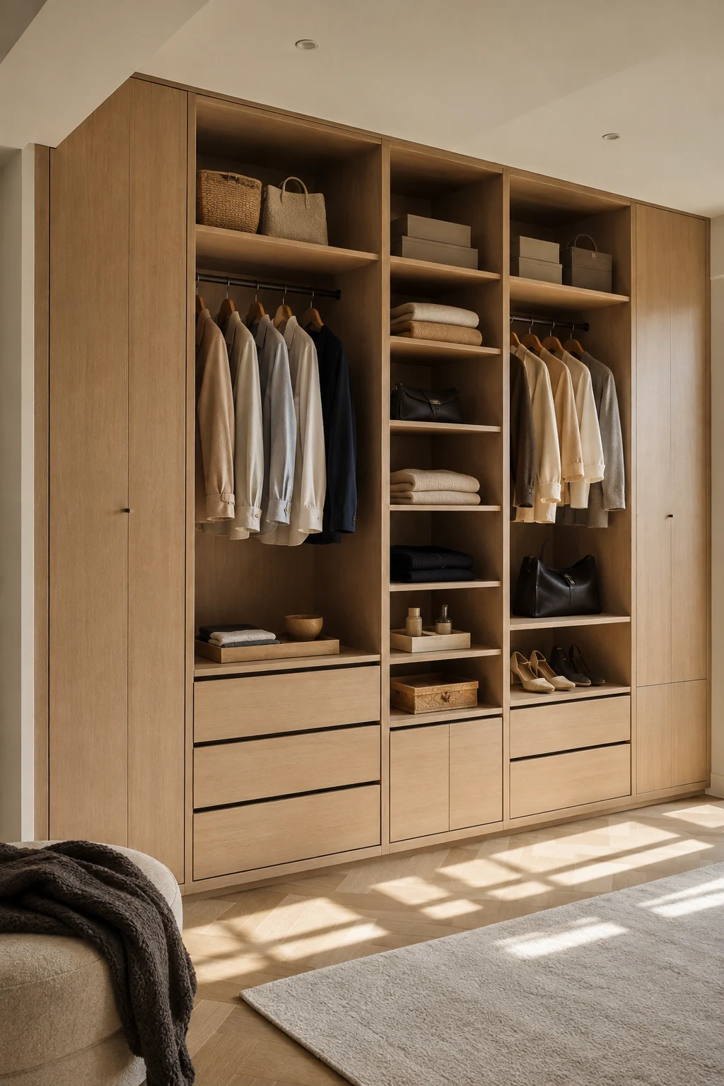 Design a Custom Closet de Pared with Open and Closed Storage — closet de pared