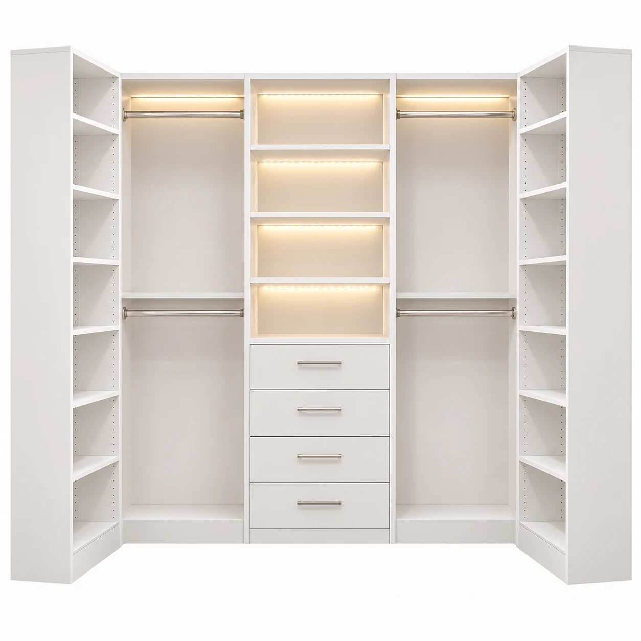 Armocity Walk-In Closet System with Drawers and LED Lights