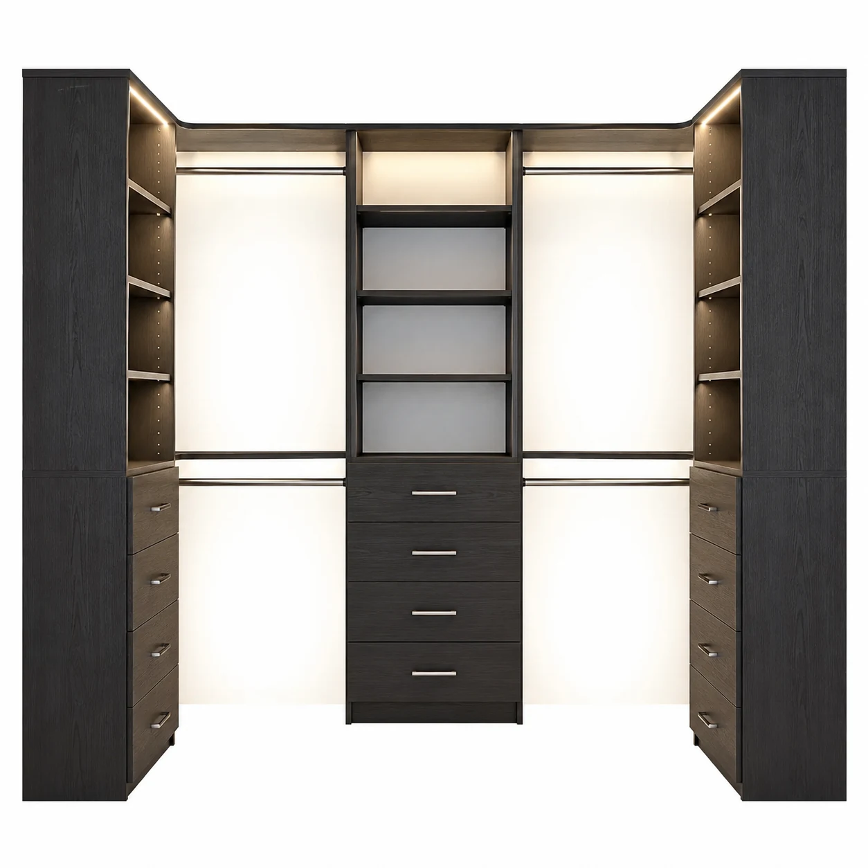 Armocity Walk-In Closet System with Drawers and LED Lights