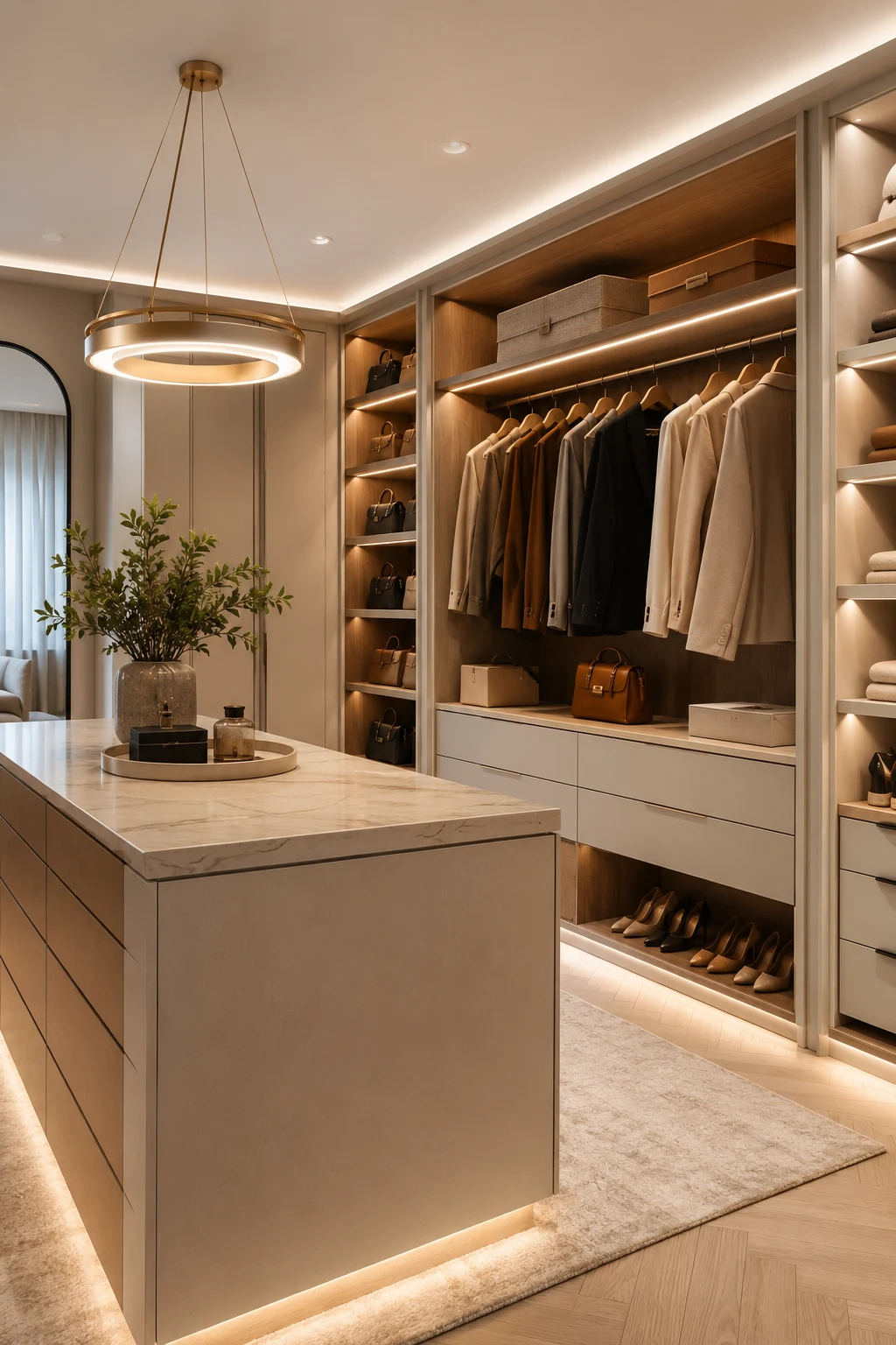 Layer Lighting for Luxury Closet Modernos — closet modernos