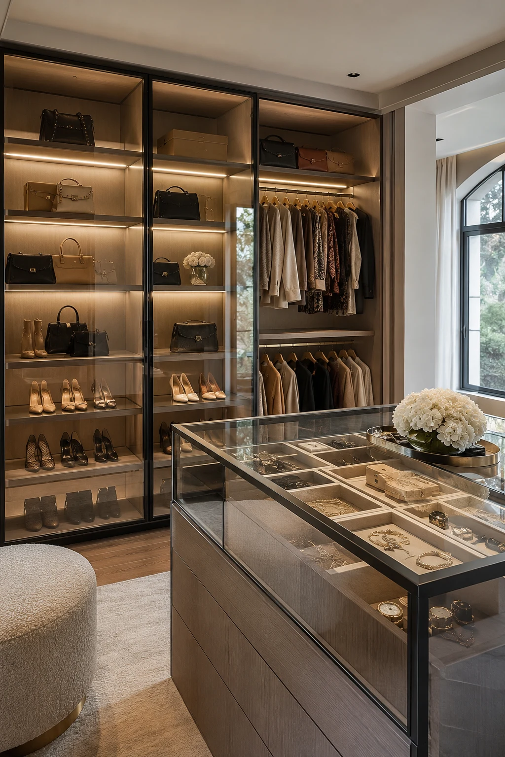 Showcase Your Favorite Pieces with Glass and Open Displays in Closet Modernos — closet modernos