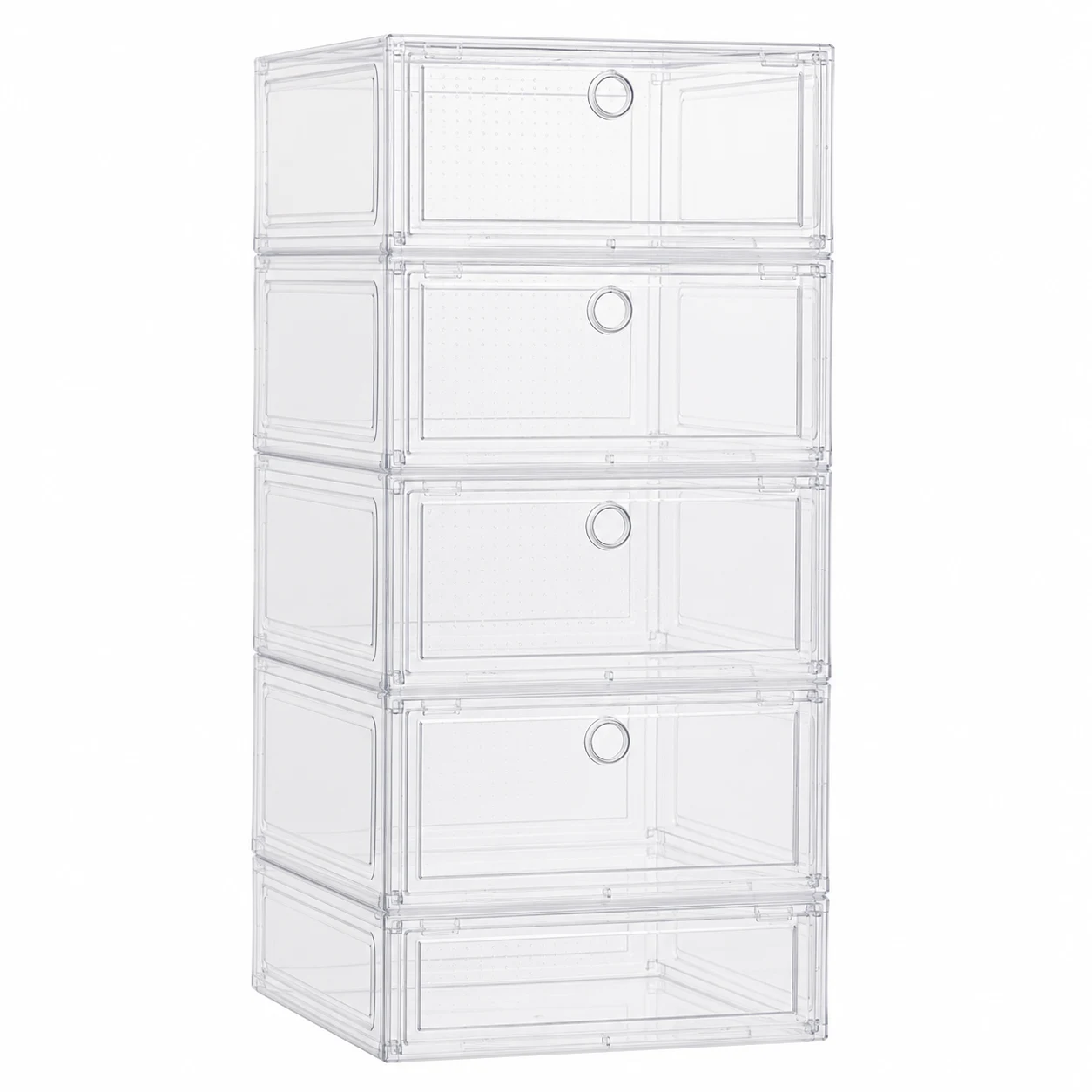 SONGMICS Stackable Clear Shoe Storage Boxes with Magnetic Doors