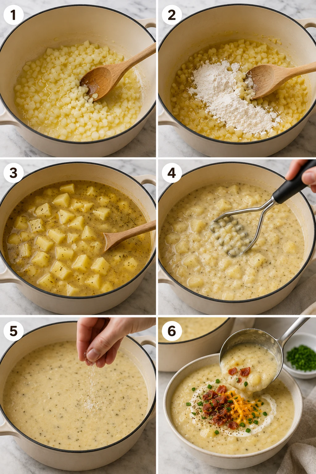 Creamy Potato Soup step by step