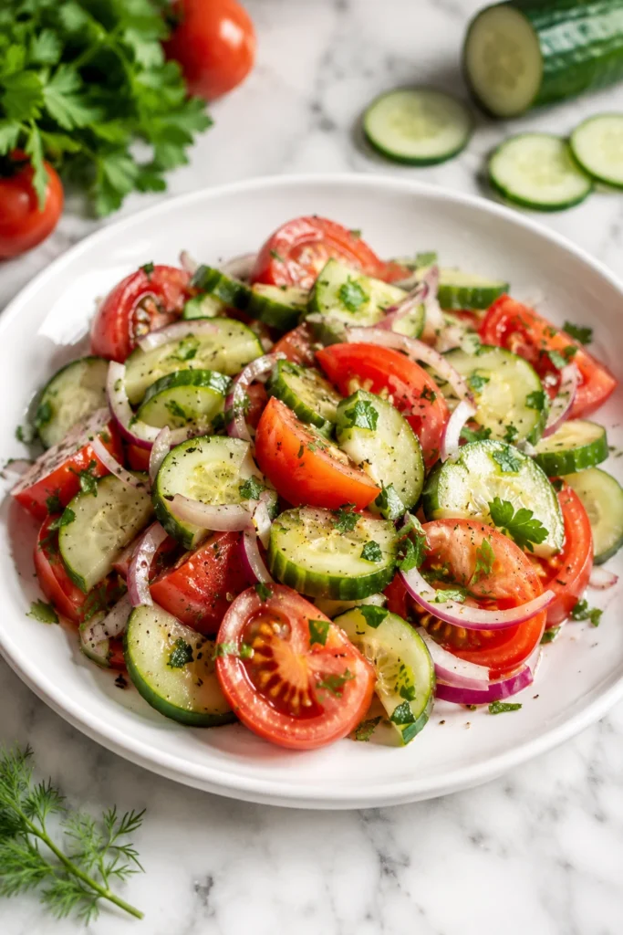 Cucumber Tomato Salad with Vinegar Cucumber Tomato Salad with Vinegar
