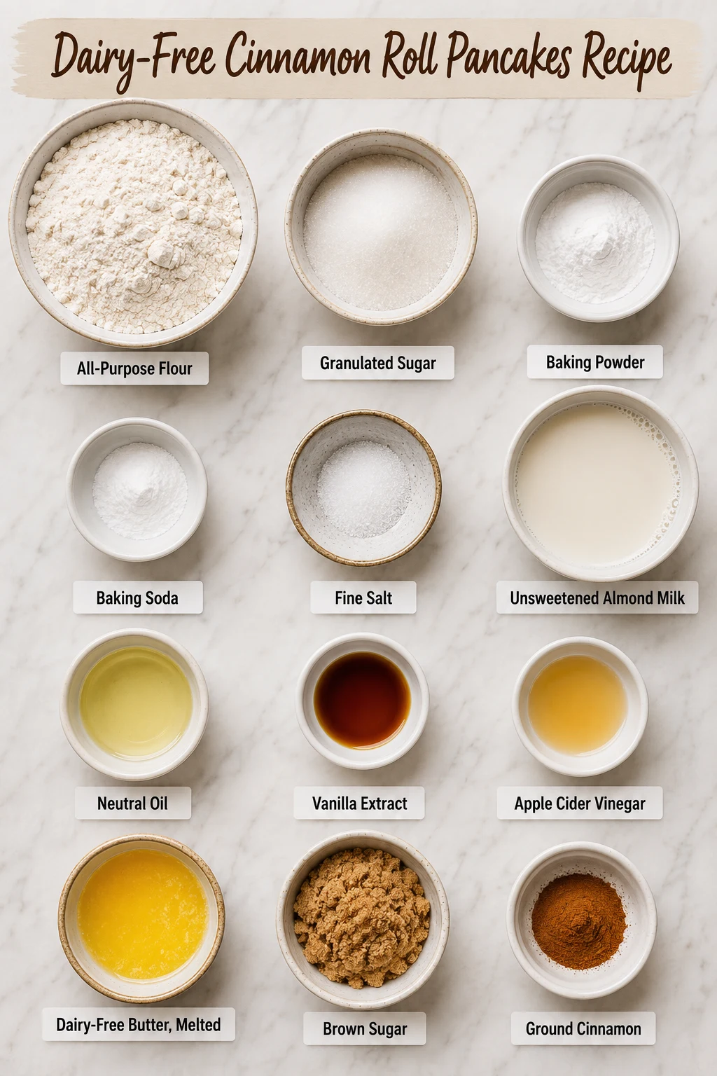 Dairy-Free Cinnamon Roll Pancakes Recipe ingredients Dairy-Free Cinnamon Roll Pancakes Recipe ingredients