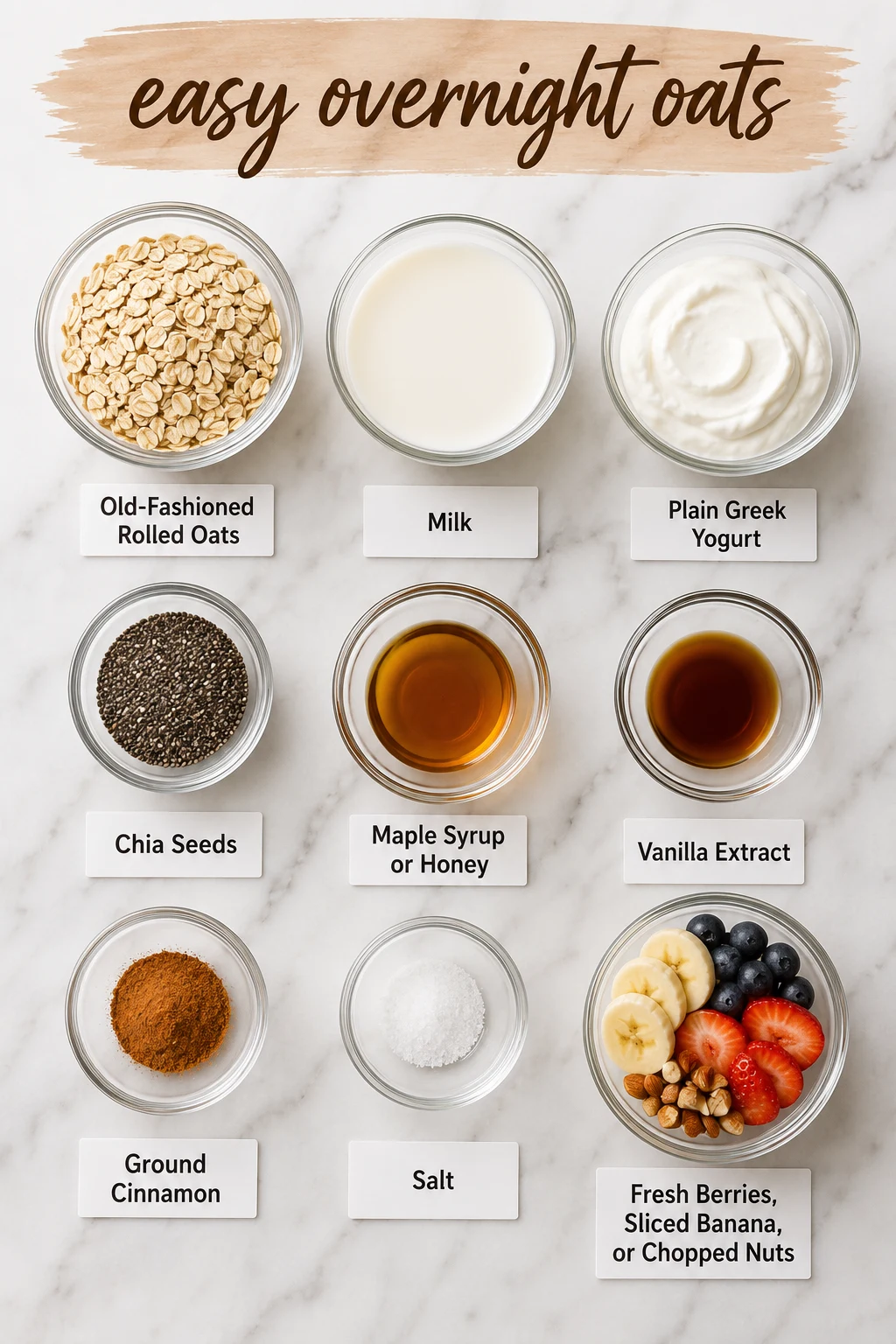 easy overnight oats ingredients easy overnight oats ingredients