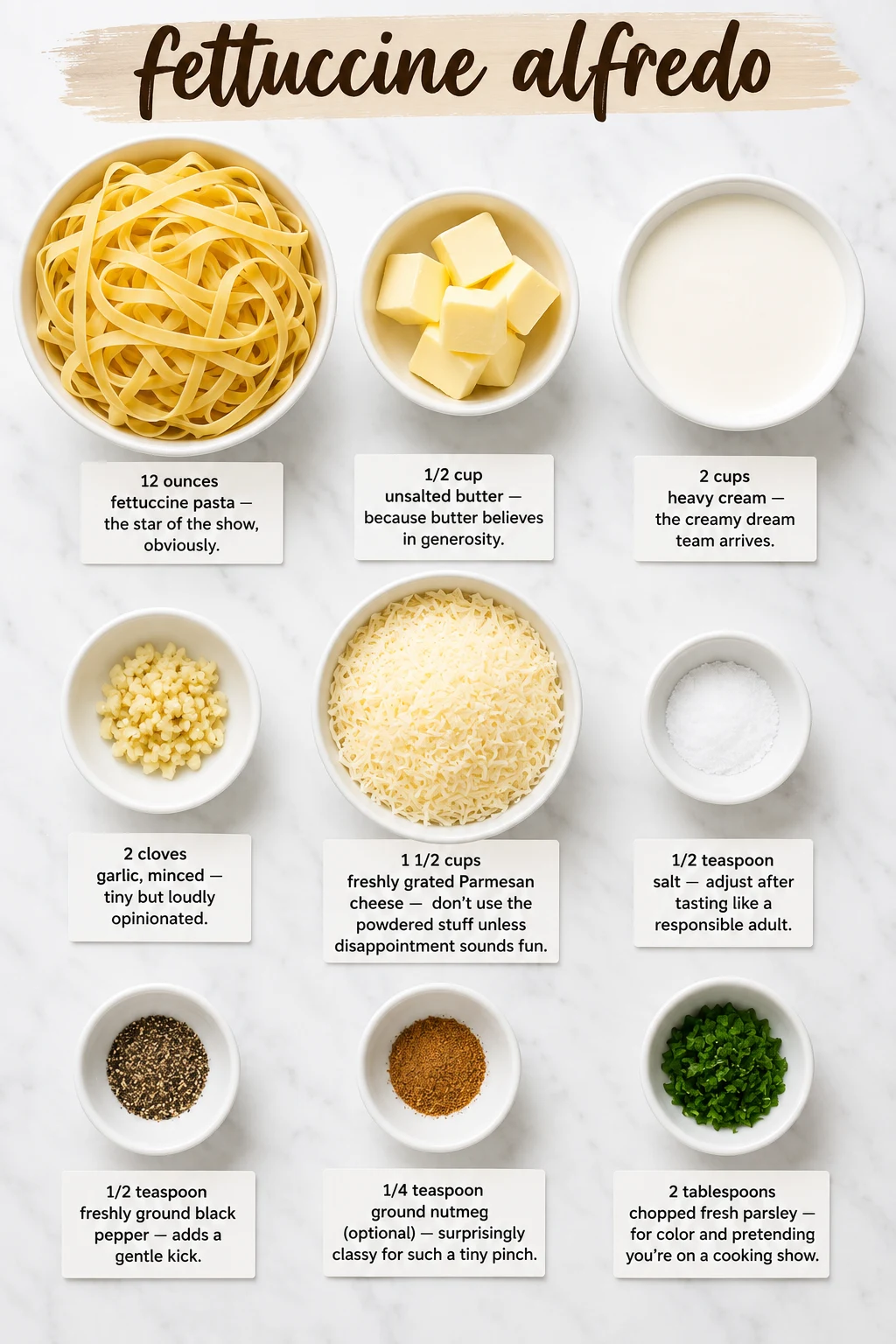 fettuccine alfredo ingredients fettuccine alfredo ingredients