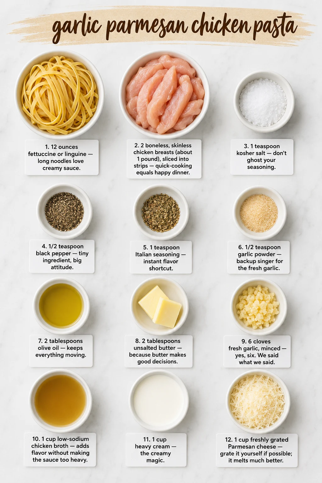 garlic parmesan chicken pasta ingredients garlic parmesan chicken pasta ingredients