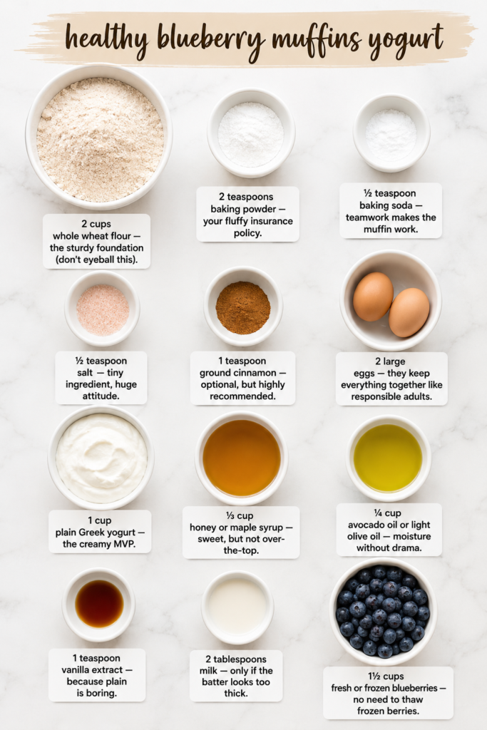 healthy blueberry muffins yogurt