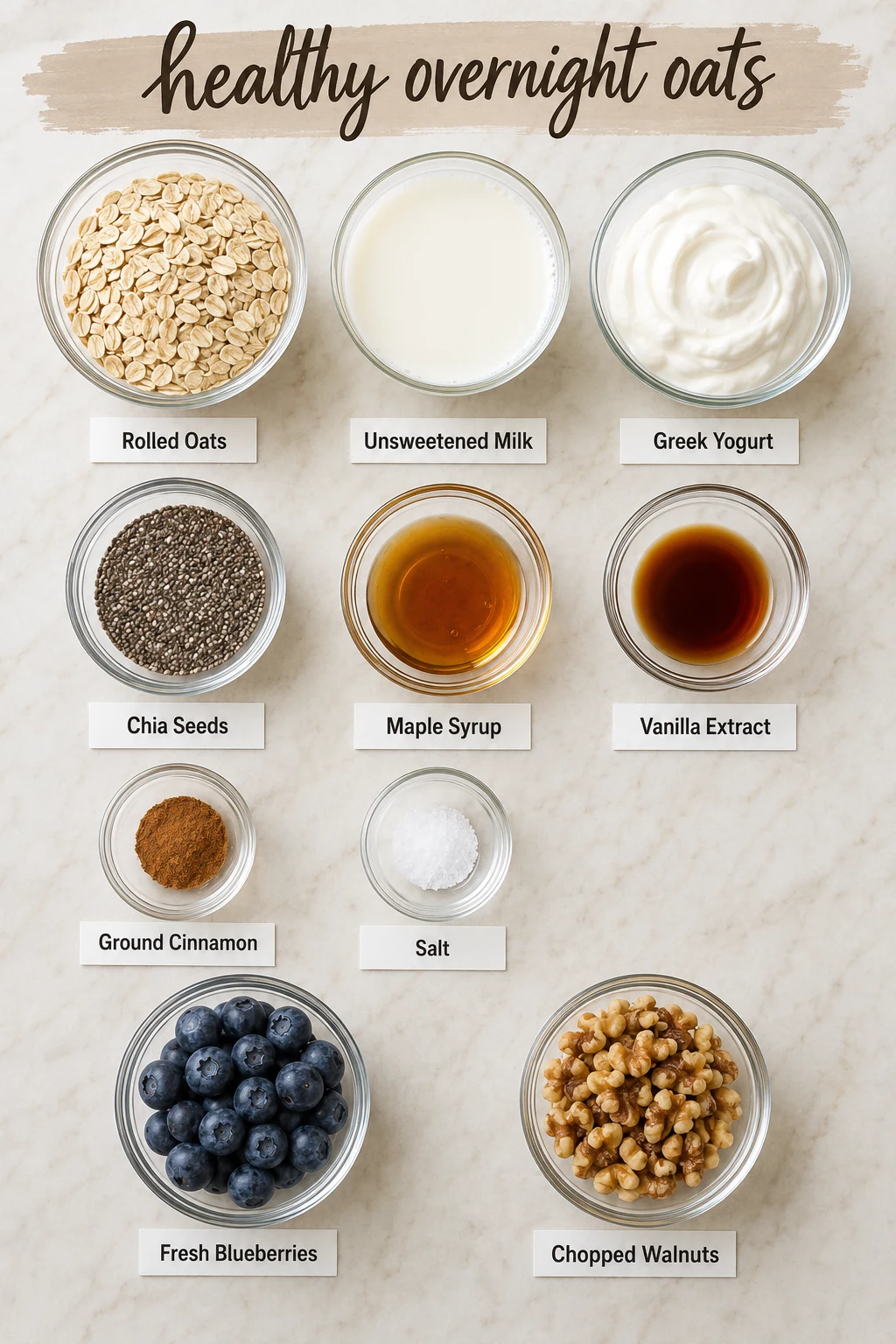 healthy overnight oats ingredients