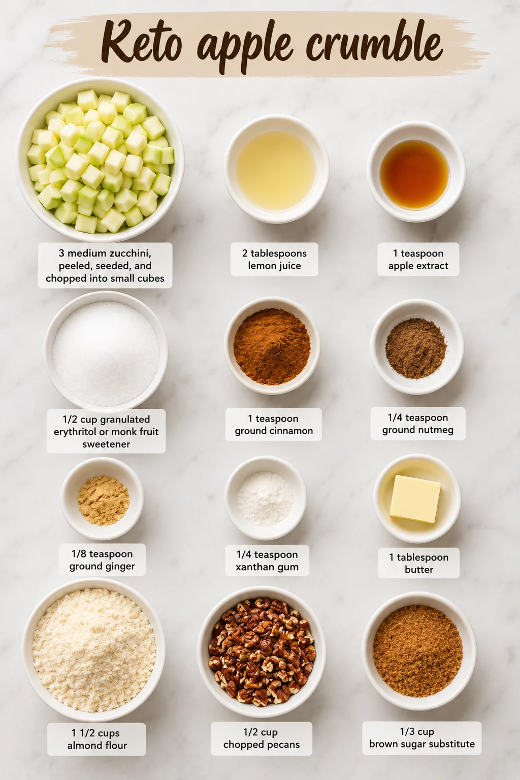 Keto apple crumble ingredients