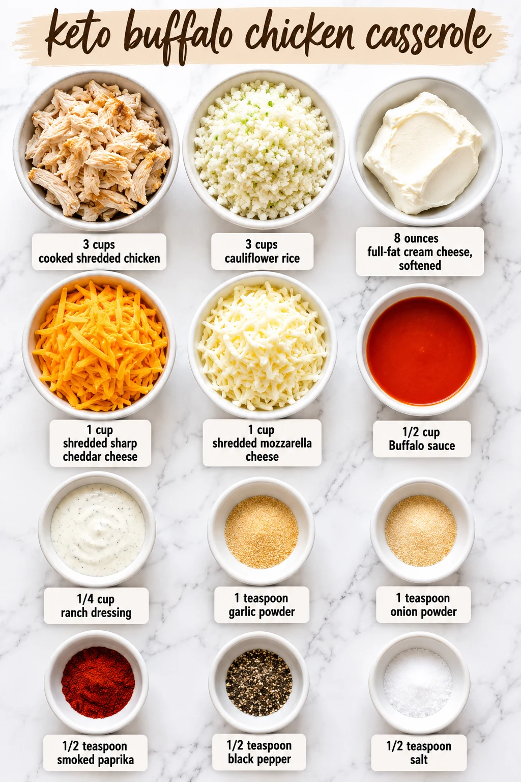 keto buffalo chicken casserole ingredients