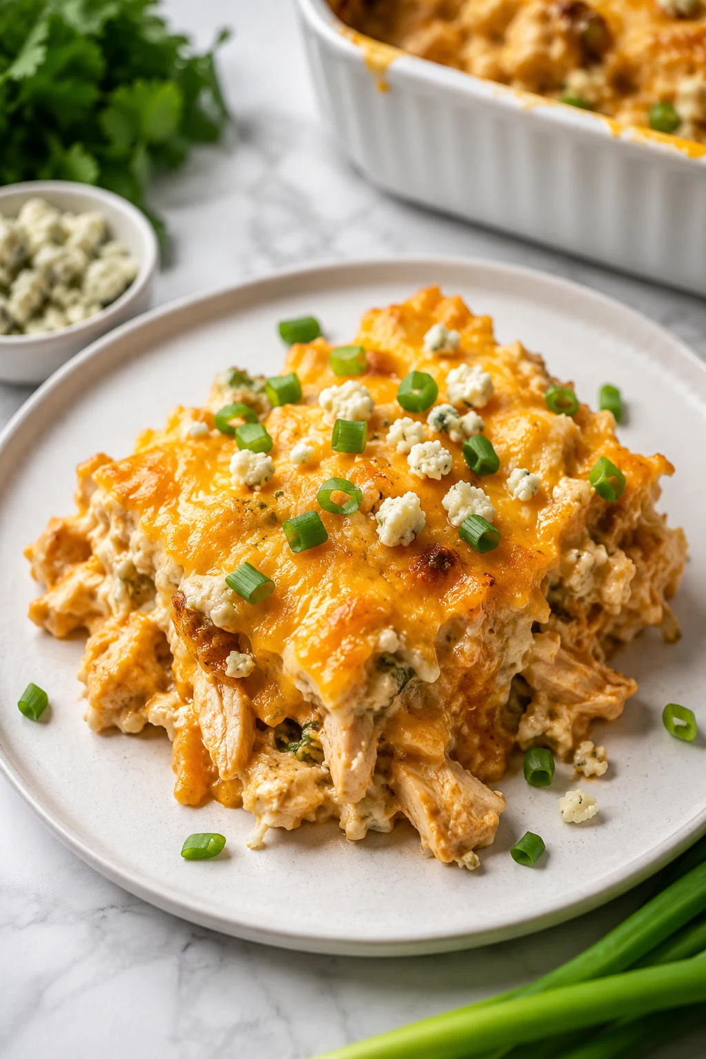 Keto buffalo chicken casserole