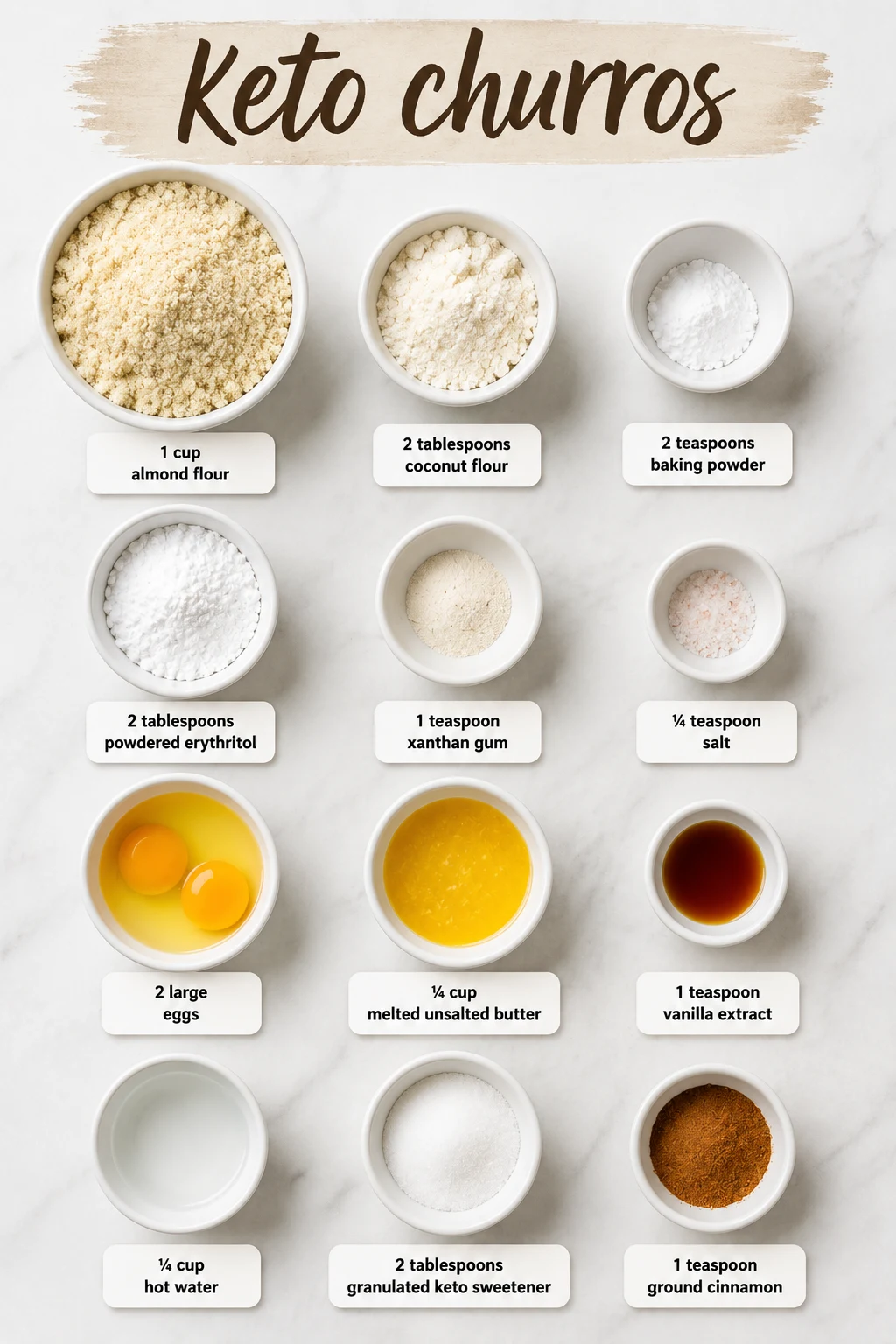 Keto churros ingredients