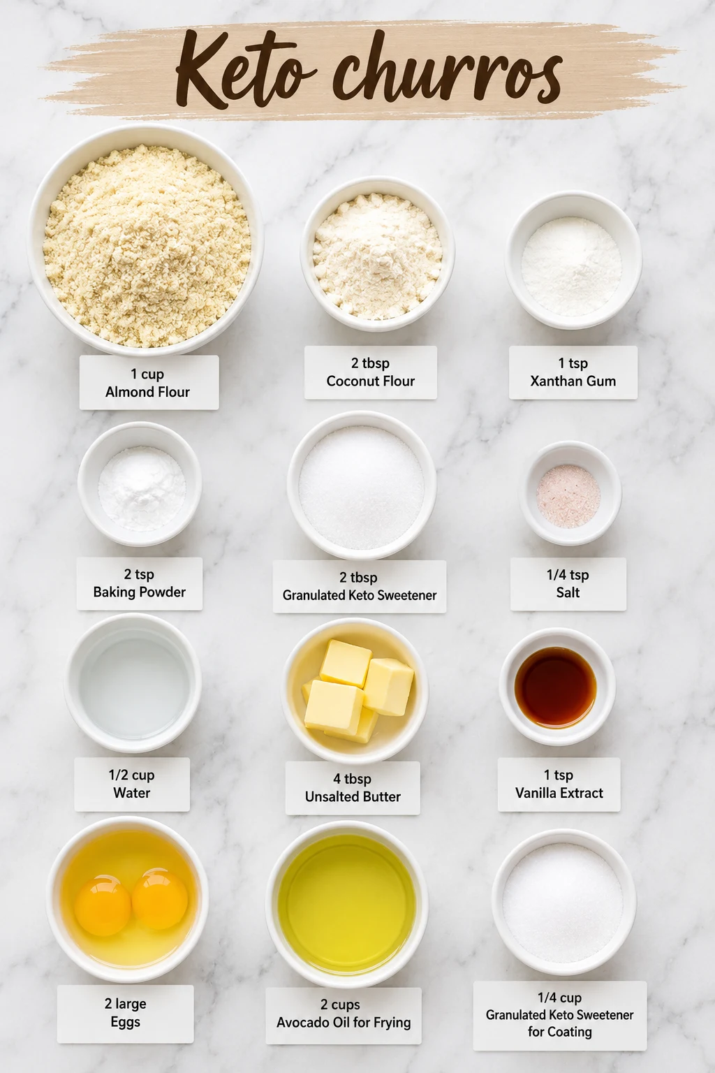 Keto churros ingredients