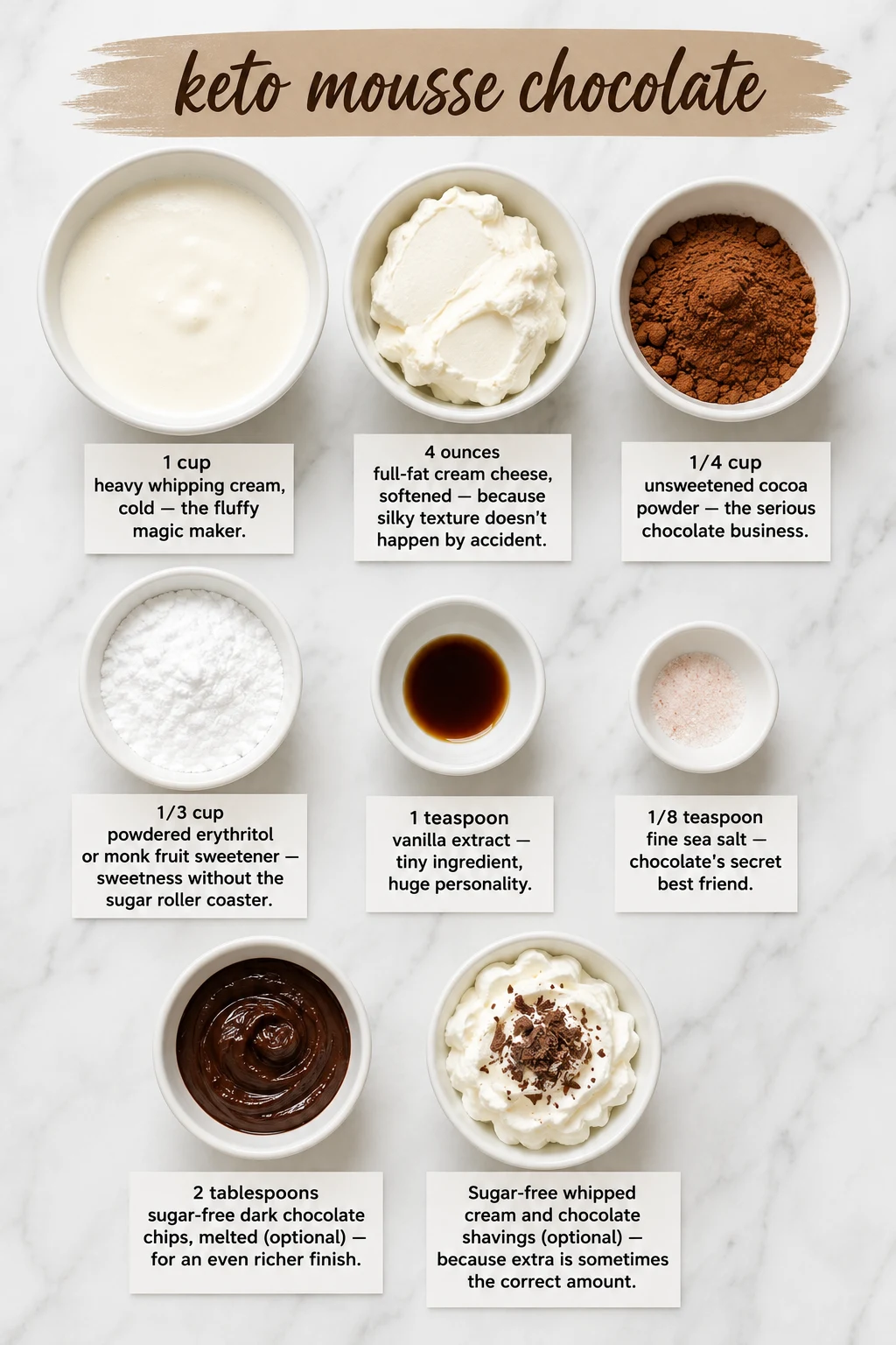 keto mousse chocolate ingredients