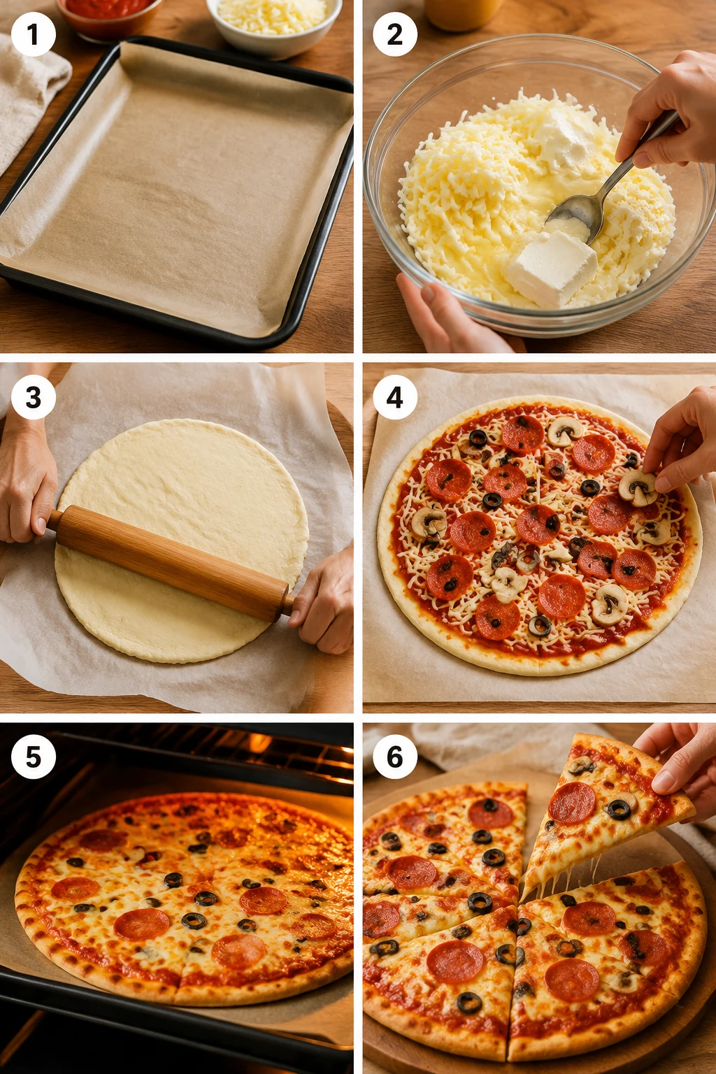 keto pizza step by step