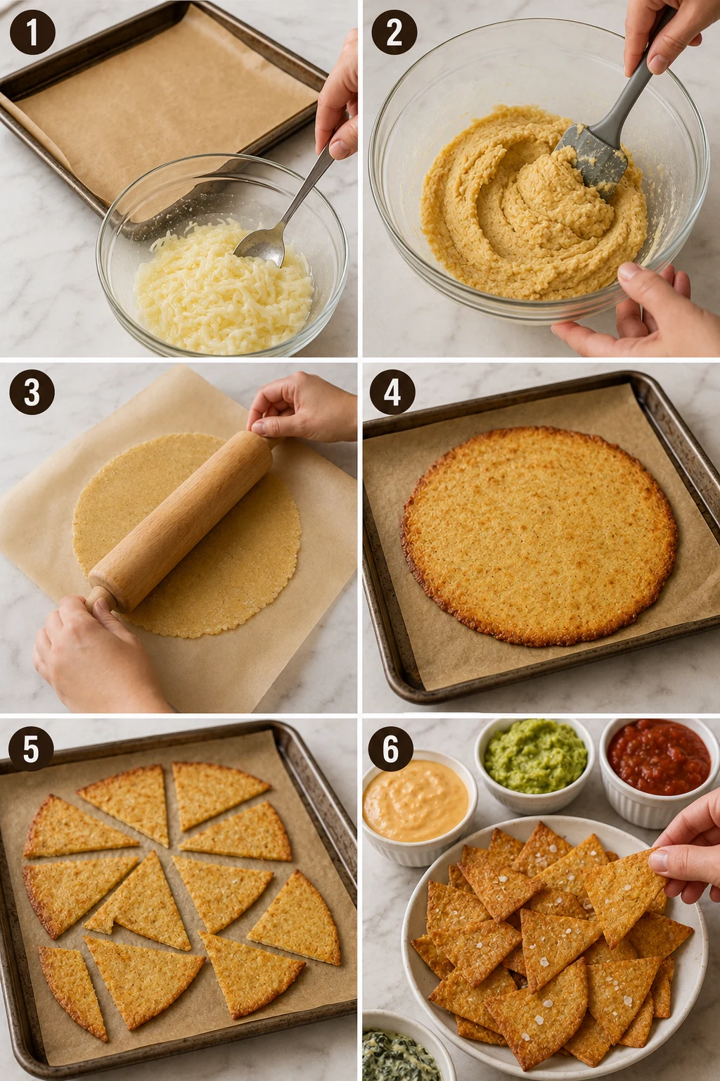 keto tortilla chips step by step