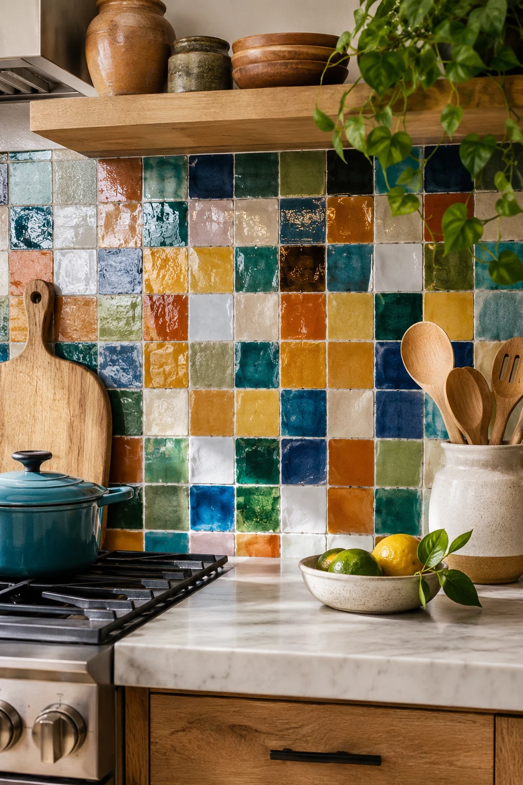 Colorful Handmade Zellige Tiles Full of Character — kitchen backsplash ideas