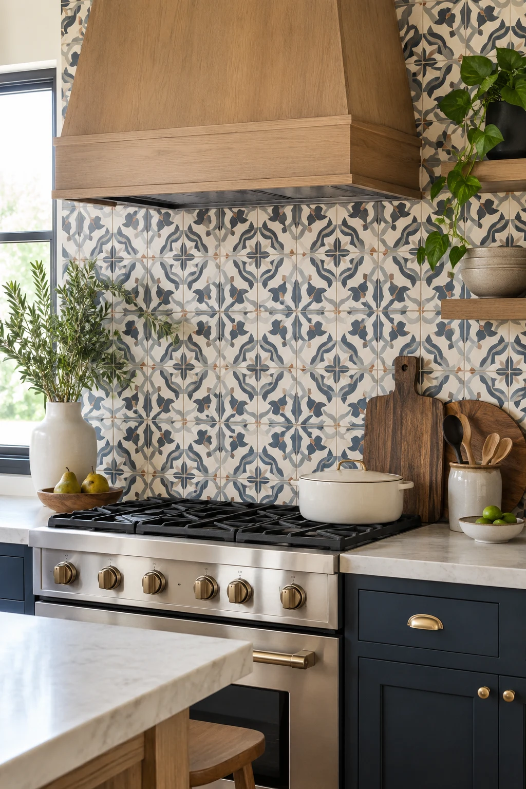Patterned Cement Tiles That Add Artistic Energy — kitchen backsplash ideas