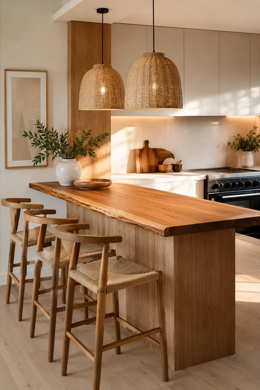 Create a Warm Wooden Breakfast Bar — kitchen bar ideas