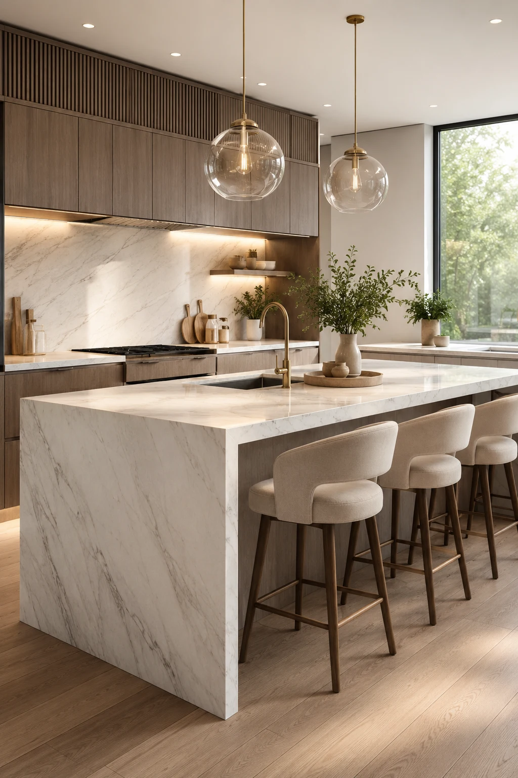 Modern Kitchen Bar Ideas with a Waterfall Island — kitchen bar ideas