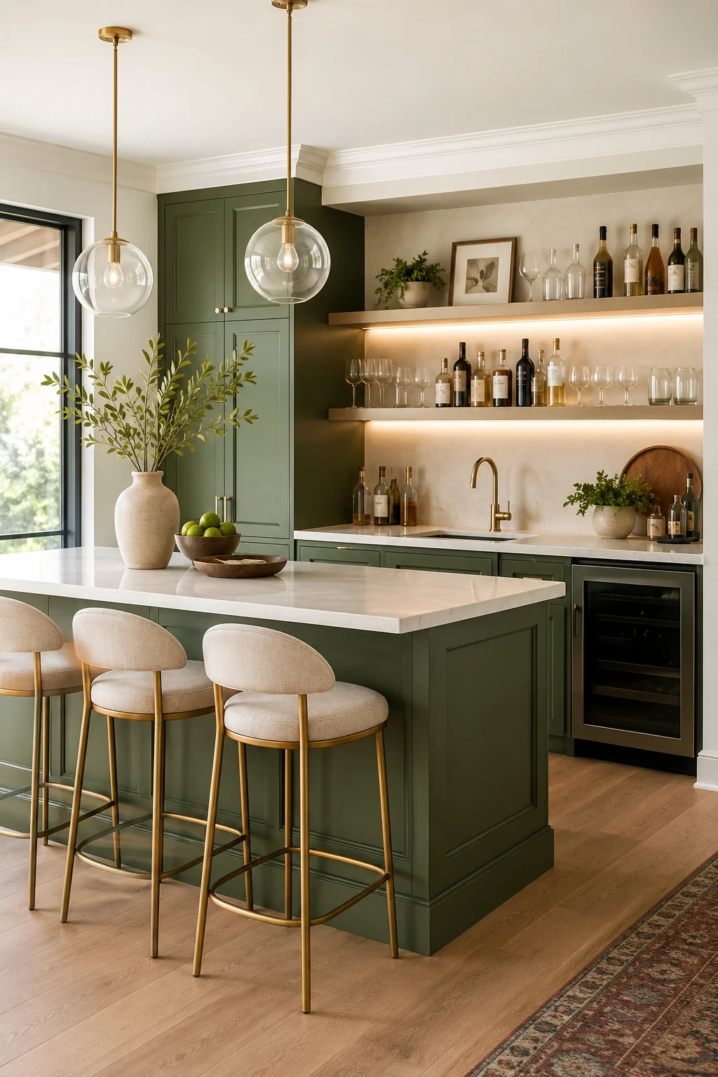 Bring Color with Painted Bar Cabinets — kitchen bar ideas