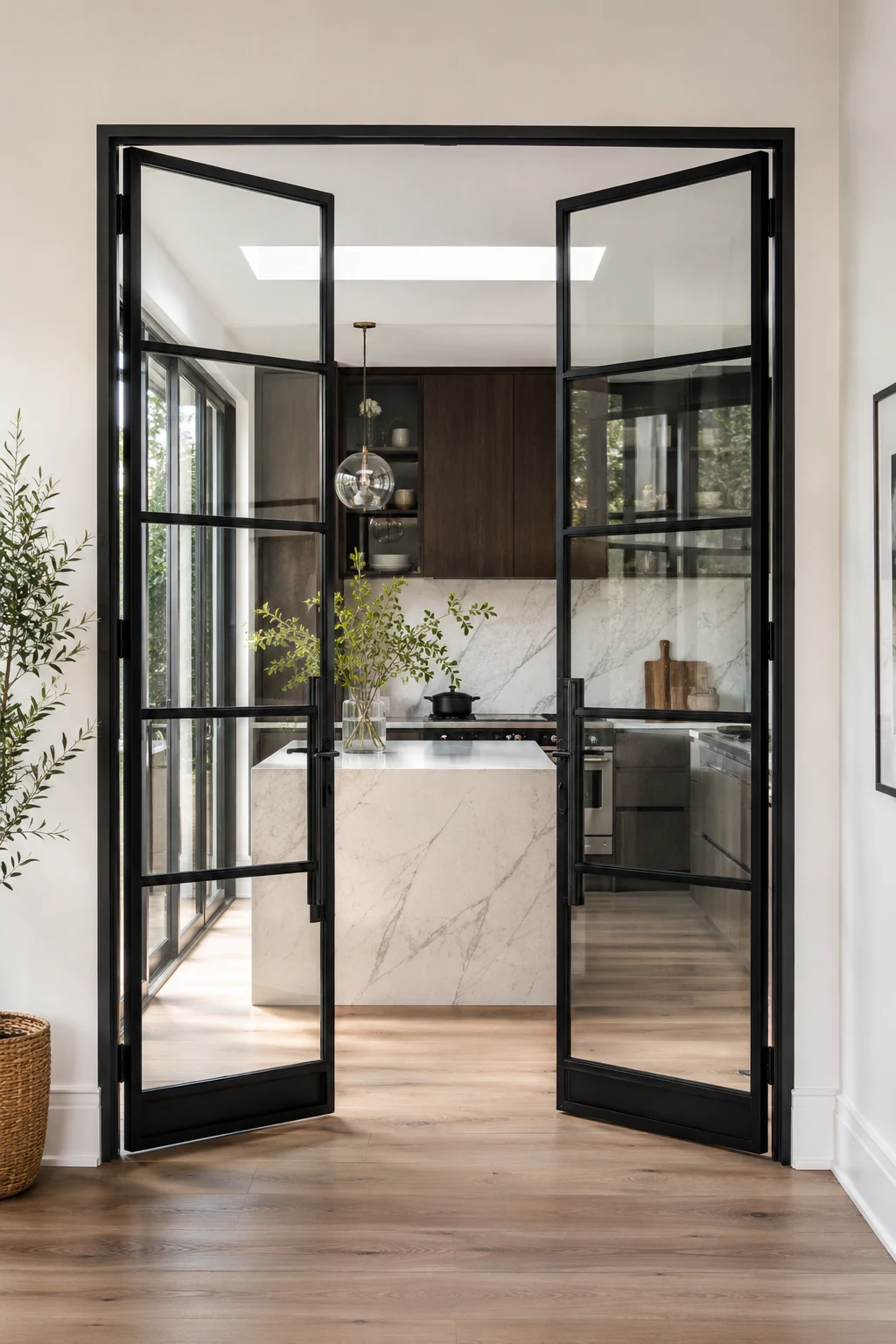 Create a Modern Look with Steel-Framed Doors — kitchen door ideas