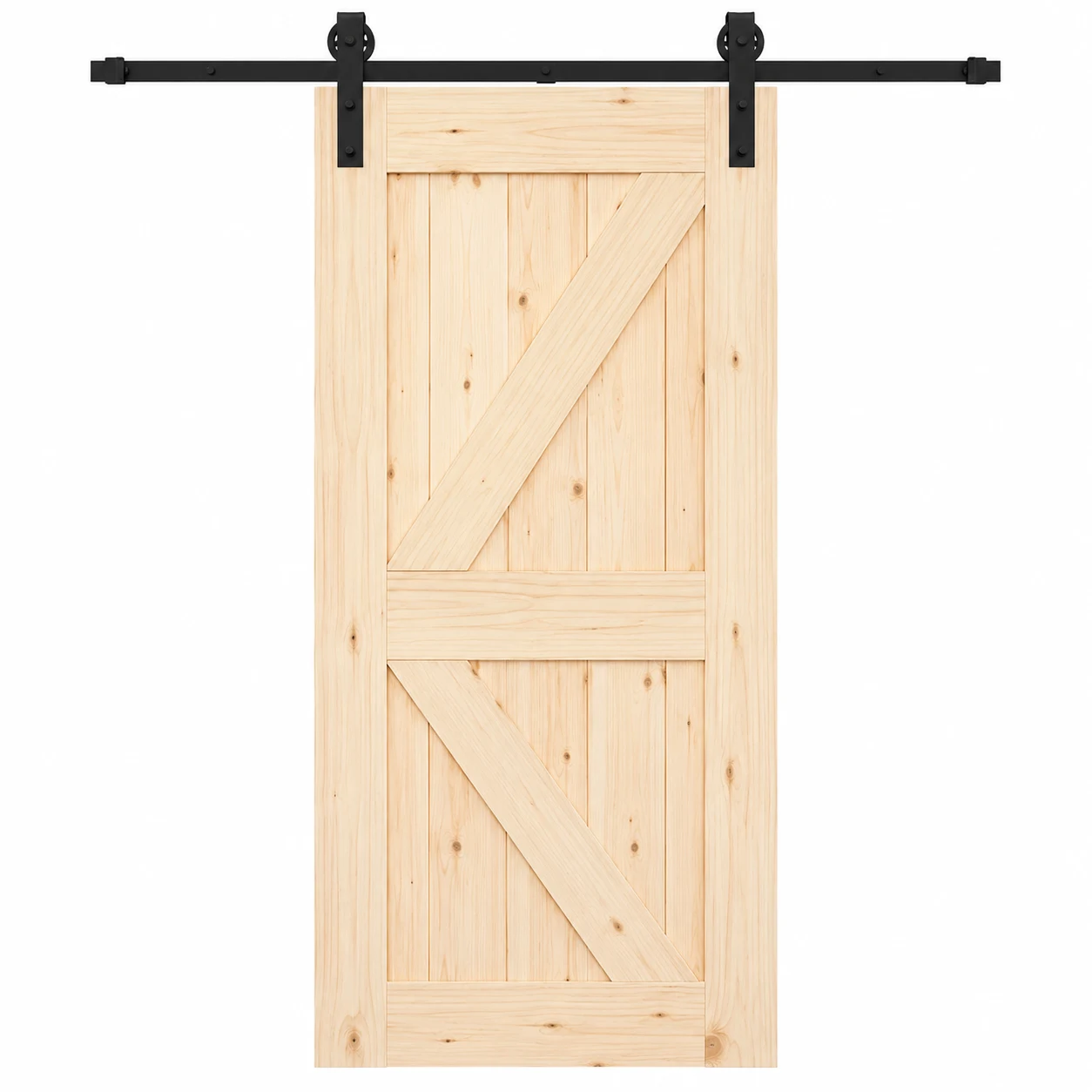SMARTSTANDARD Solid Spruce Wood Sliding Barn Door with Hardware Kit