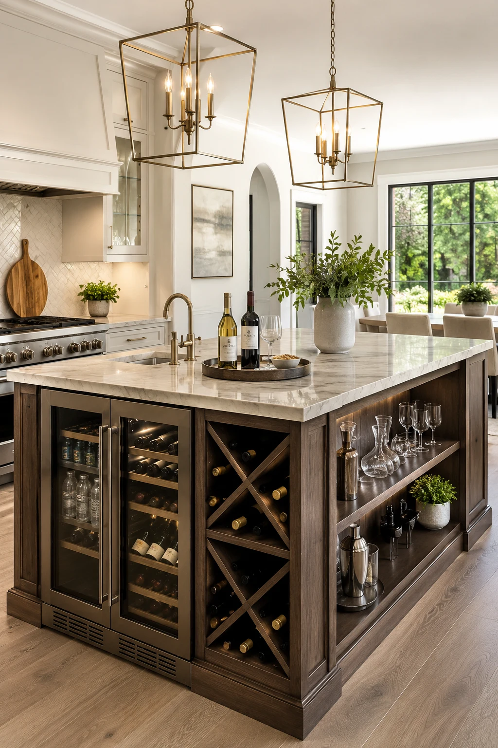 Entertaining Island with Beverage and Wine Storage — kitchen island ideas