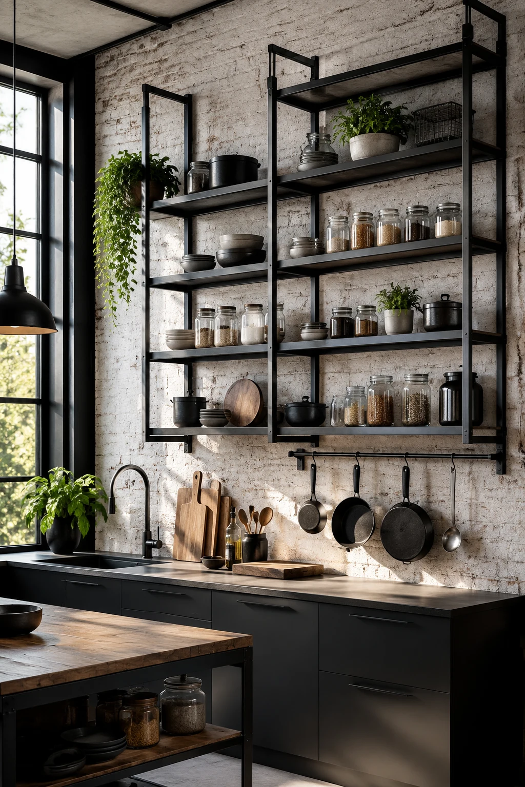 Black Metal Kitchen Shelf Ideas for Industrial Style — kitchen shelf ideas
