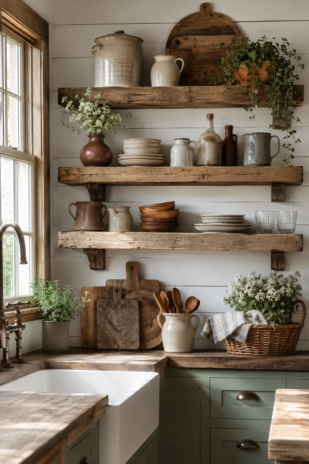 Rustic Farmhouse Kitchen Shelf Ideas with Vintage Charm — kitchen shelf ideas