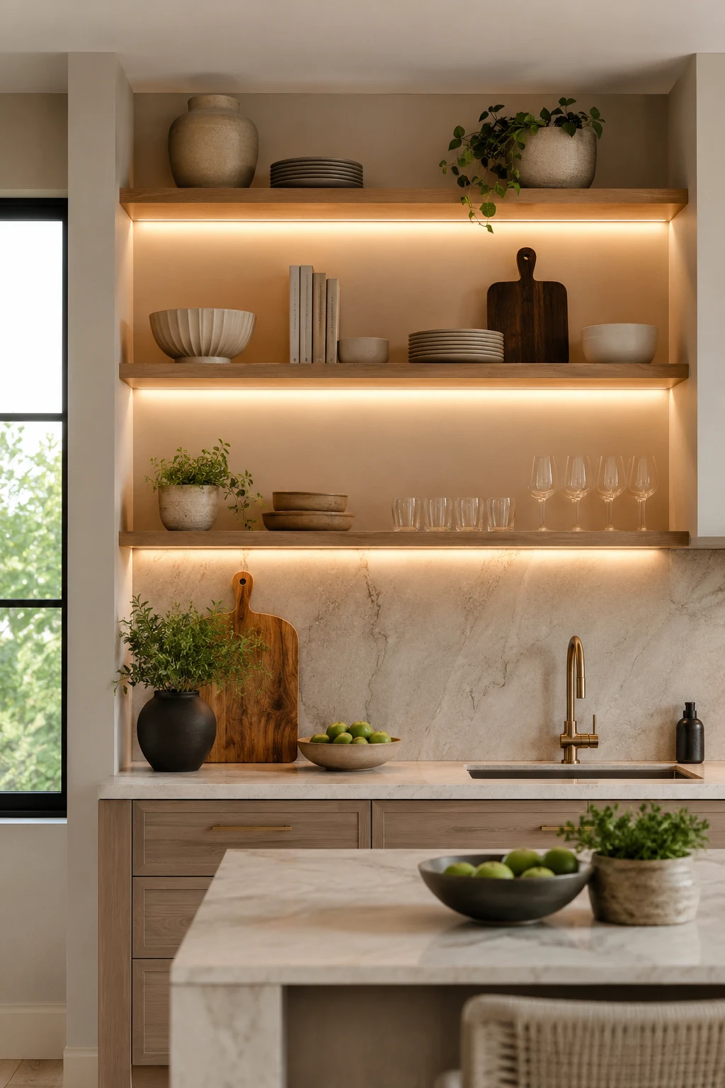 Kitchen Shelf Ideas with Built-In Lighting — kitchen shelf ideas