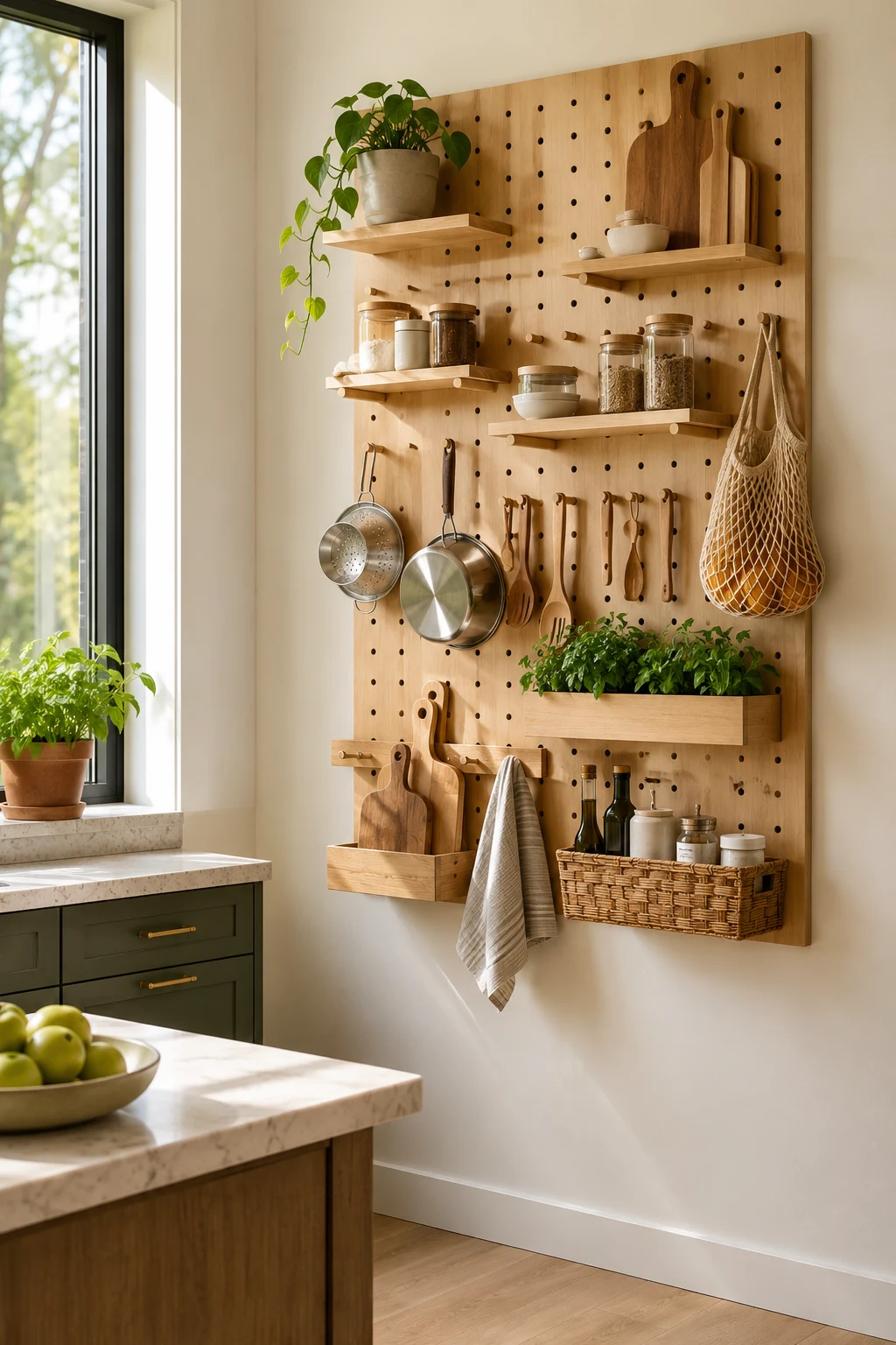 Turn Blank Walls into Functional Pegboard Storage — kitchen wall ideas
