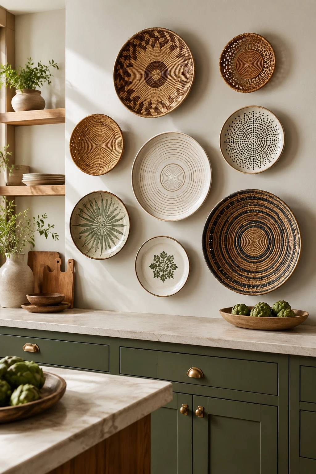 Build a Decorative Plate and Basket Gallery — kitchen wall ideas