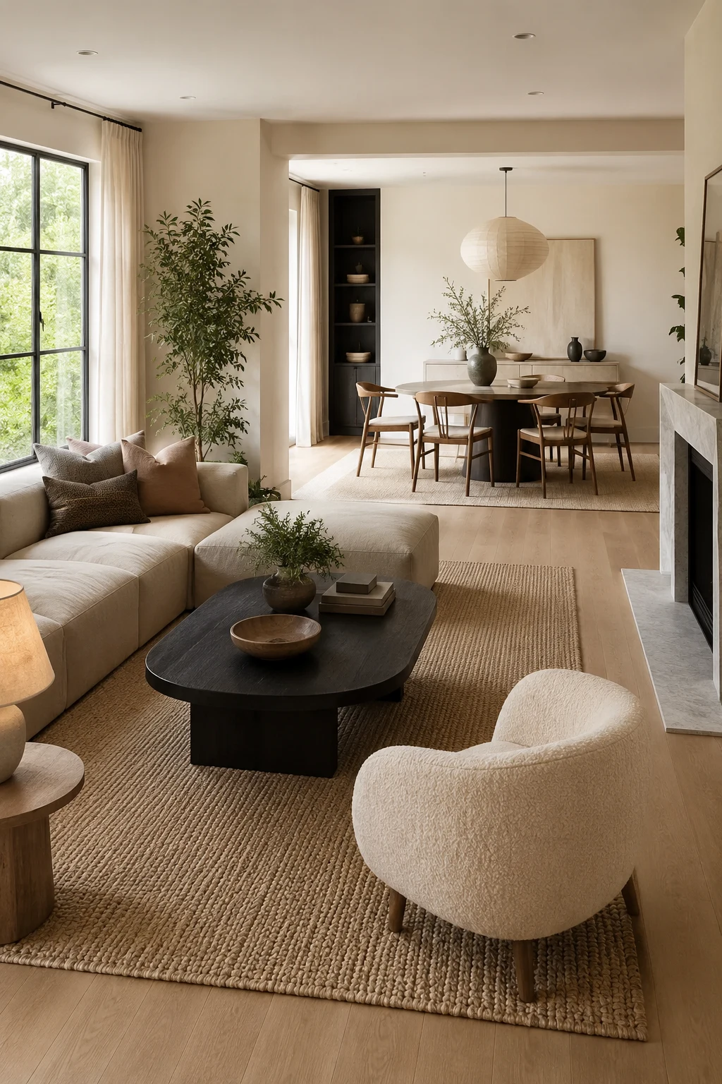 Use Rugs to Define Functional Zones — living room design inspiration