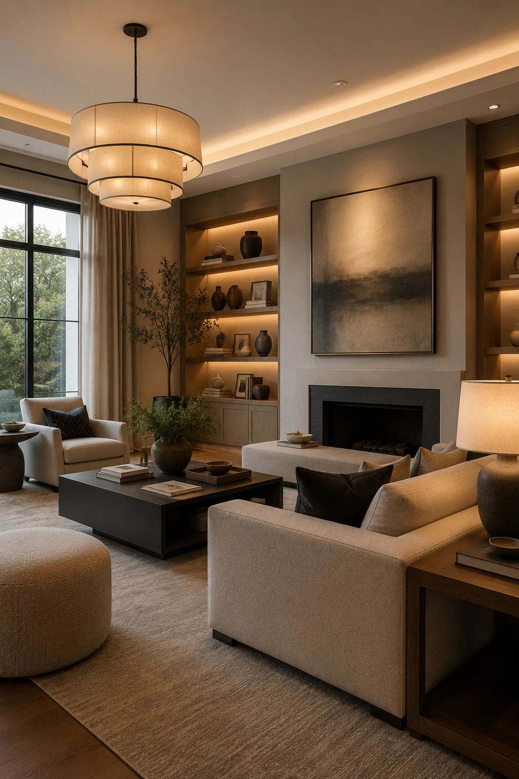 Modern Living Room Inspiration Begins with Layered Lighting — living room inspiration