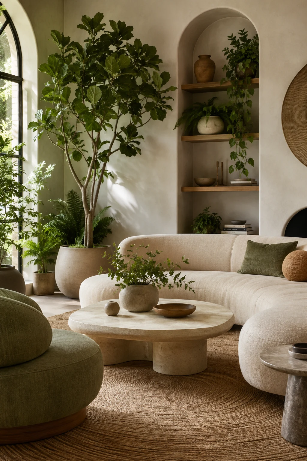 Add Living Room Inspiration with Greenery and Organic Shapes — living room inspiration
